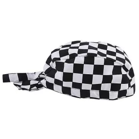 4xcatering Chef's Headwrap Bandana Hat Head Do Tied Caps Black White Check