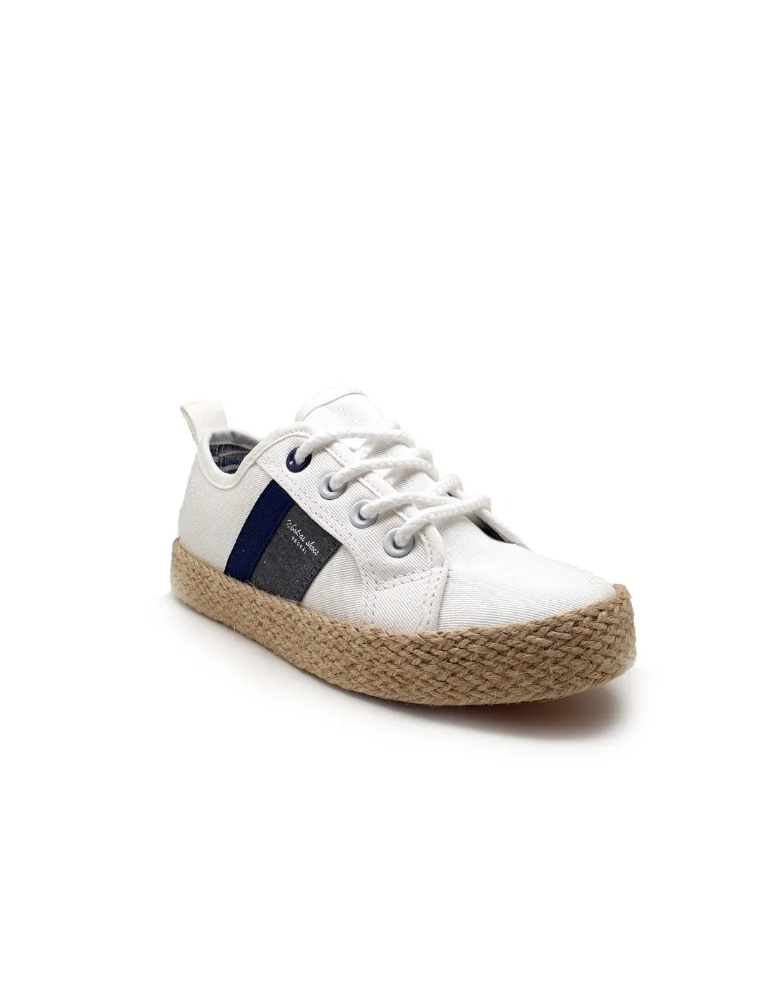 BUBLLE KIDS ZAPATILLA LONA DE VESTIR BLANCO CON ADORNO DE YUTE C1059BL