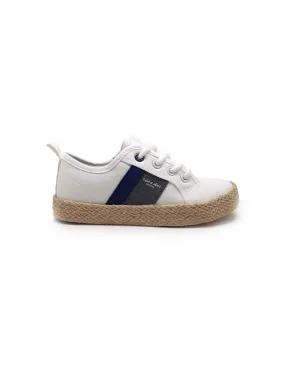 BUBLLE KIDS ZAPATILLA LONA DE VESTIR BLANCO CON ADORNO DE YUTE C1059BL