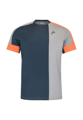 CAMISETA HEAD PADEL TECH T-SHIRT MEN GRIS/AZUL