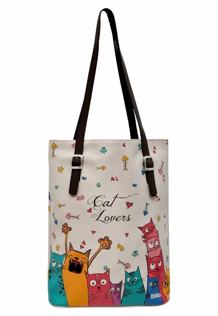 Cat Lovers, Printed Strapped Tall Bag