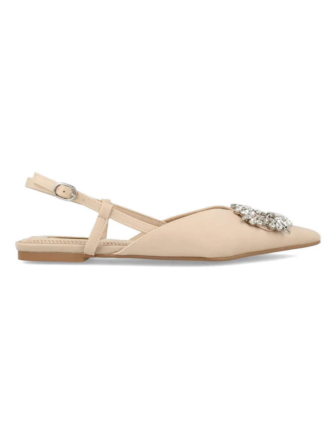 Corina - Sandalia Plana Joya Beige