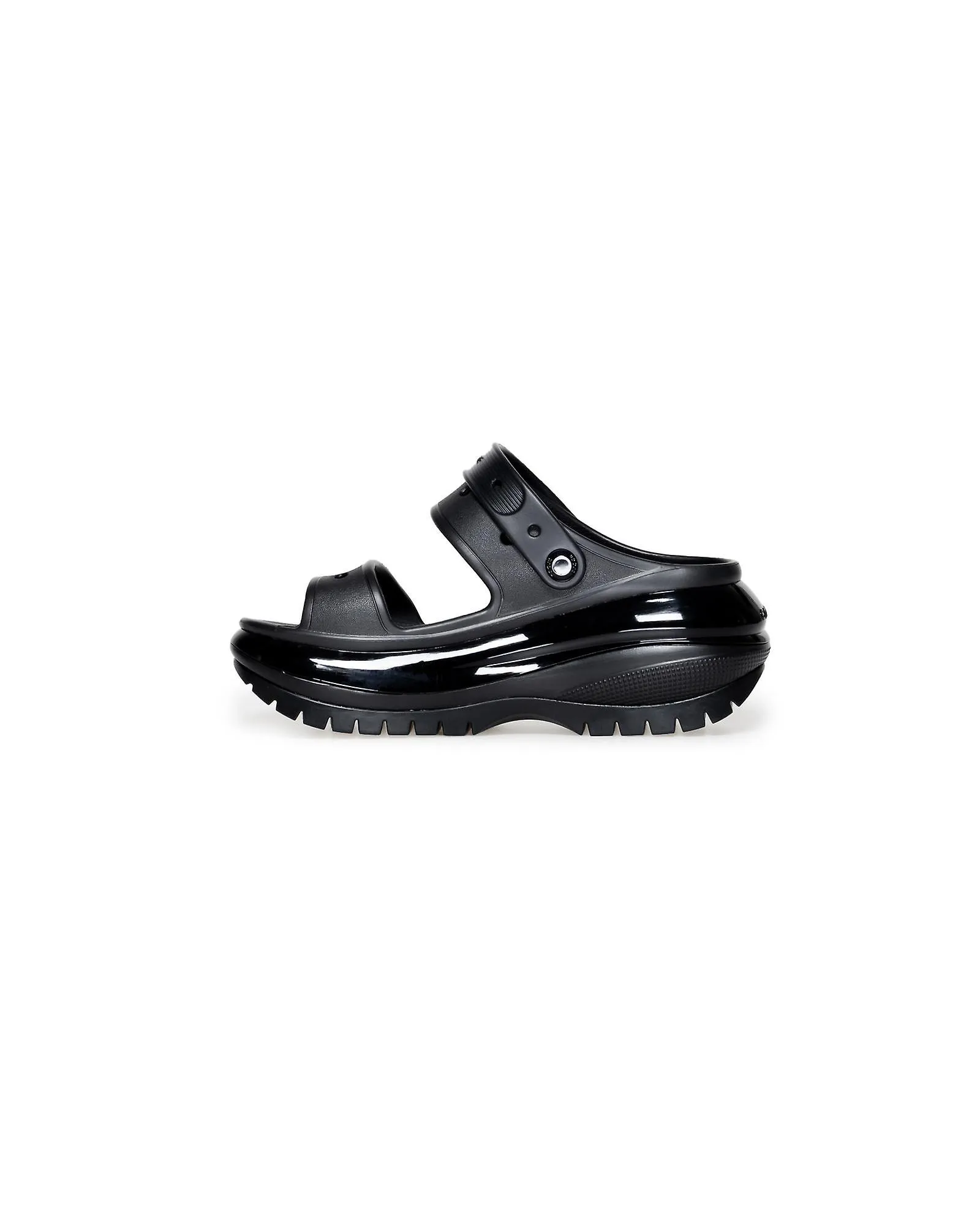 Crocs Black Rubber Platform Clip Sandals