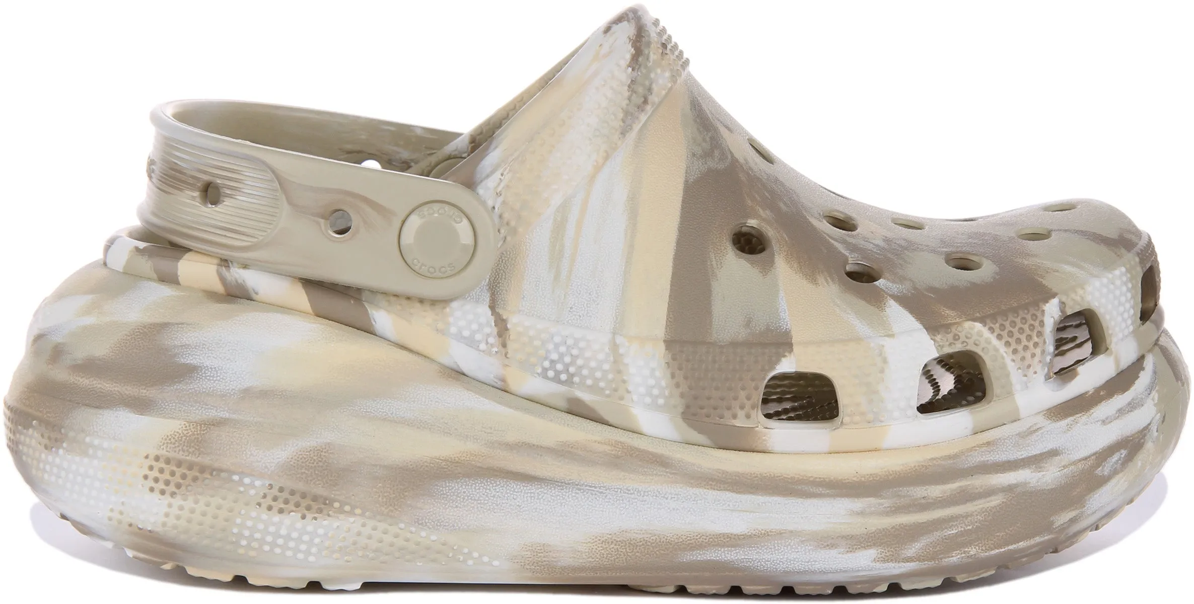 Crocs Classic Crush Marbled Clog Zueco clásico jaspeado para en marfil