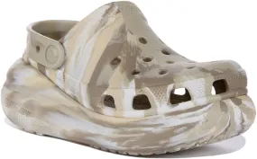 Crocs Classic Crush Marbled Clog Zueco clásico jaspeado para en marfil