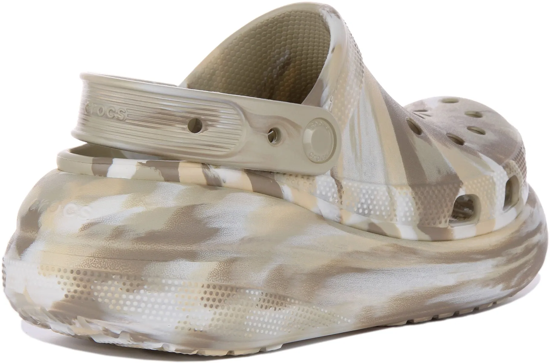 Crocs Classic Crush Marbled Clog Zueco clásico jaspeado para en marfil