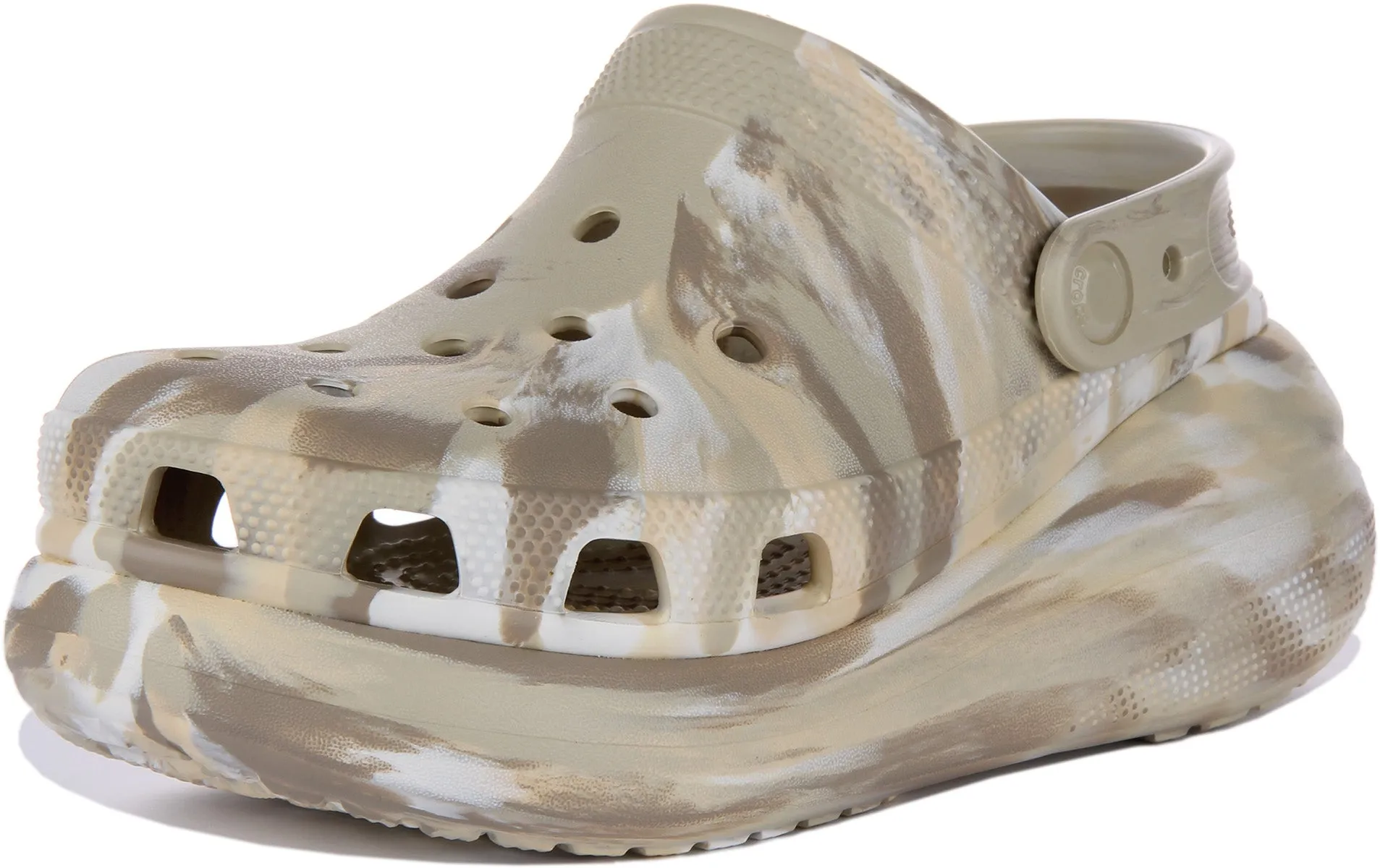 Crocs Classic Crush Marbled Clog Zueco clásico jaspeado para en marfil