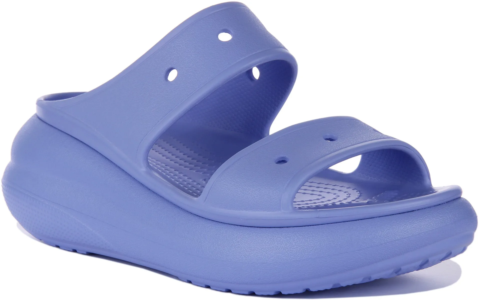 Crocs Classic Crush Sandalia de plataforma de dos tiras para en azul cielo