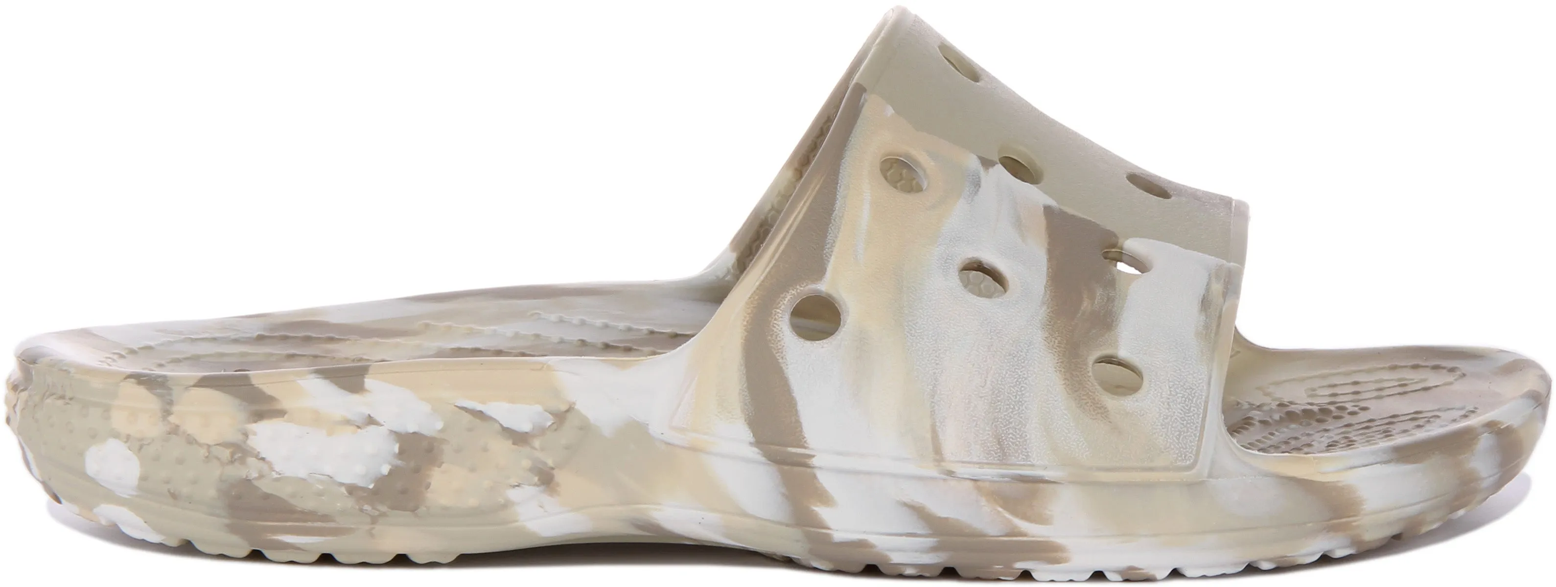 Crocs Classic Marbled Slide Sandalia para en marfil