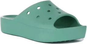 Crocs Classic Platform Sandalias para mujer en menta