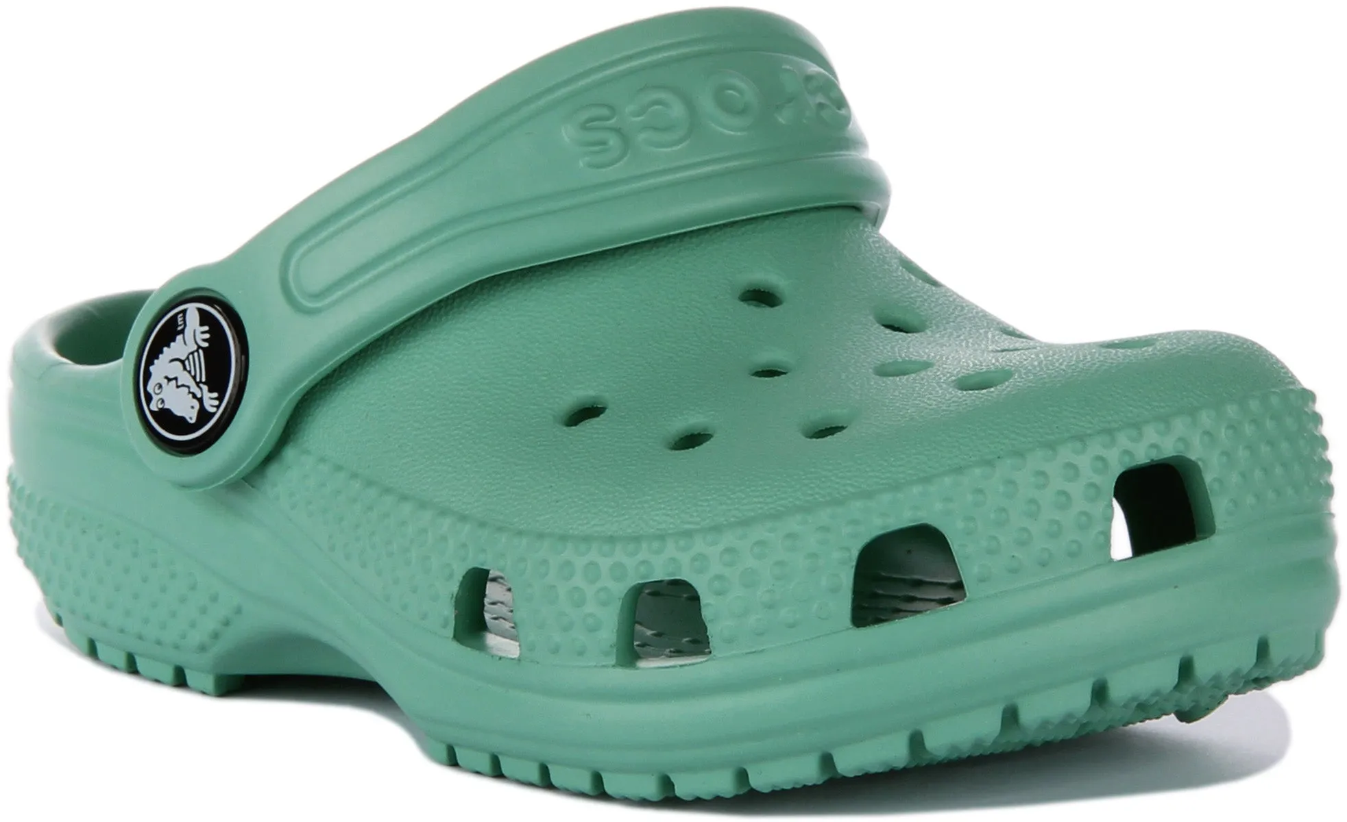 Crocs Classic Zueco con correa trasera para bebés en azul