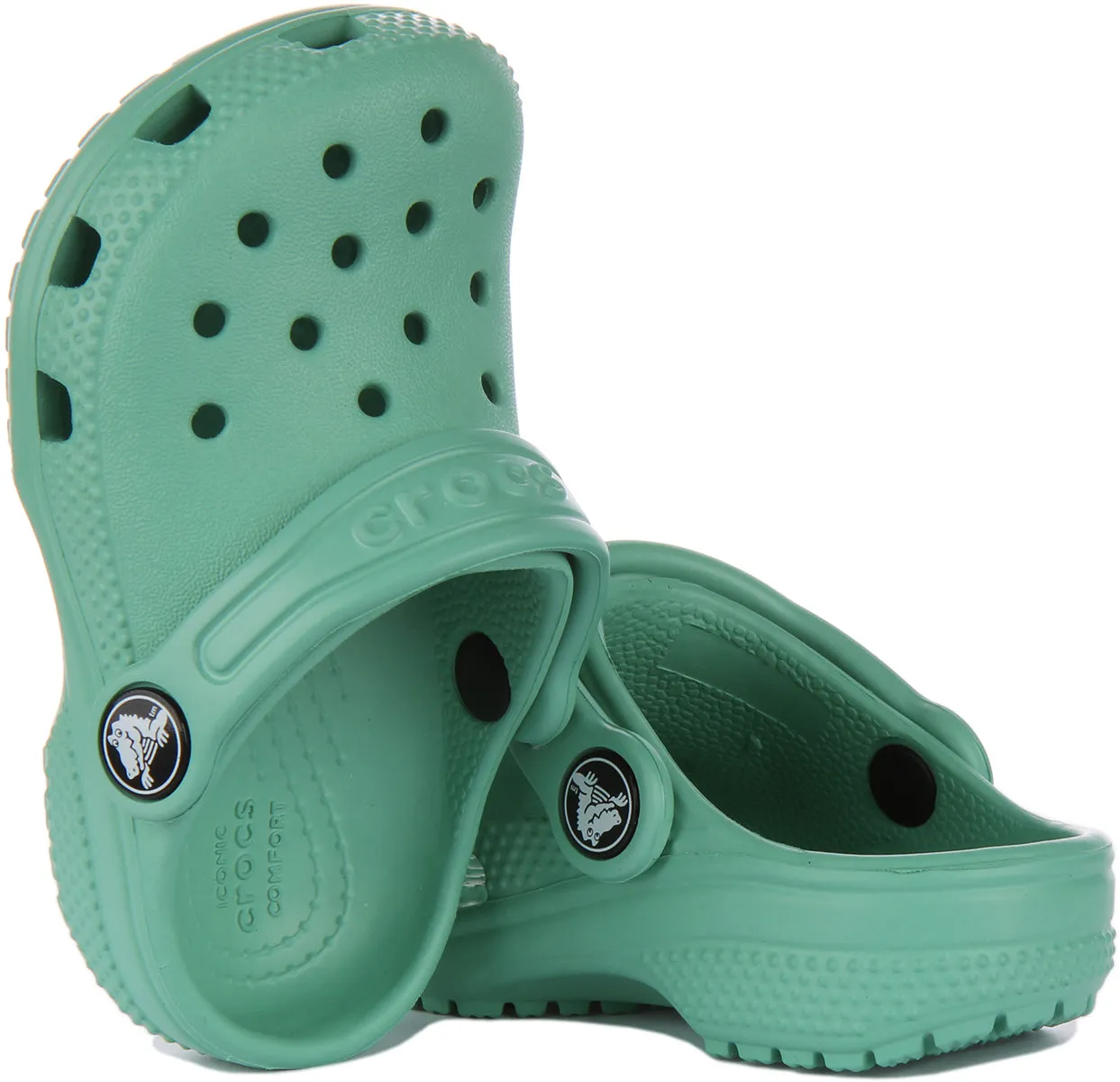 Crocs Classic Zueco con correa trasera para bebés en azul