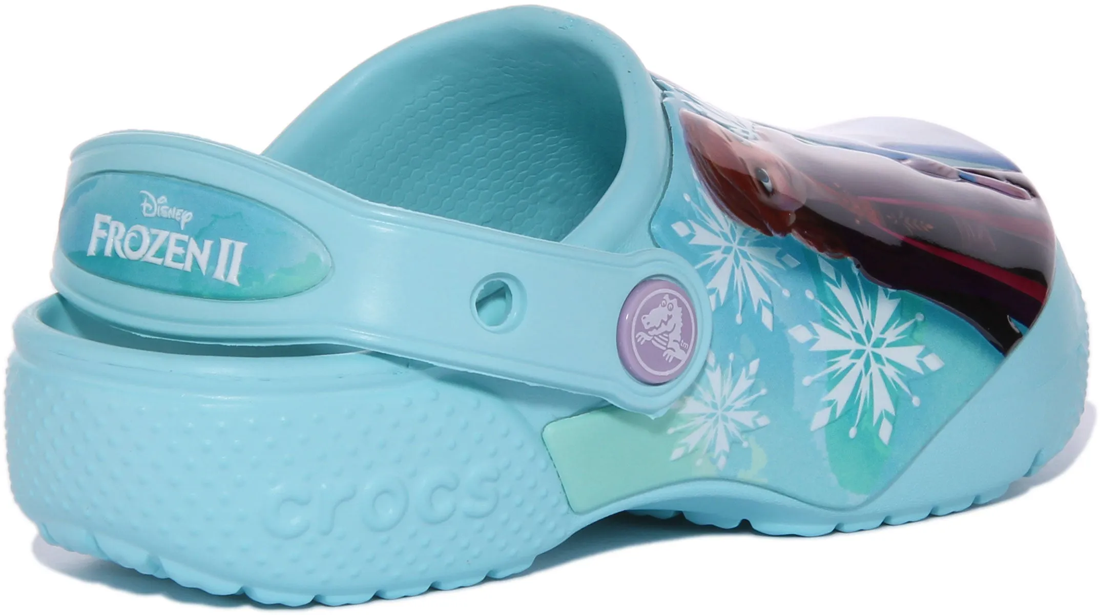 Crocs Fun Lab Zueco con estampado Disney Frozen para niños en azul