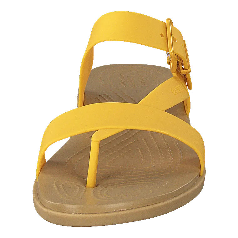 Crocs Tulum Toe Post Sandal Women Canary / Tan