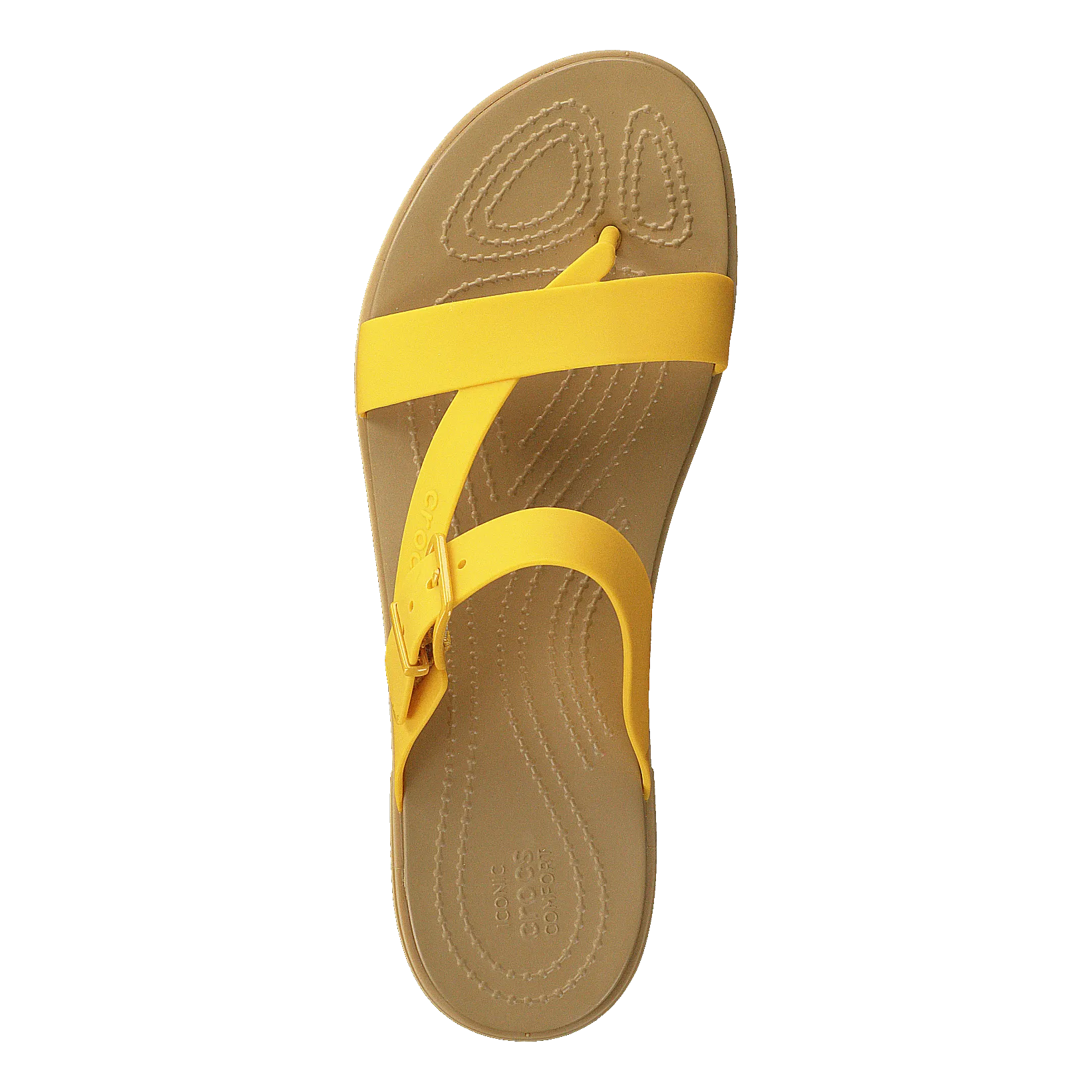 Crocs Tulum Toe Post Sandal Women Canary / Tan