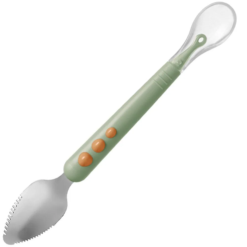 Fruit Puree Spoon Double Head Baby Food Spoon Baby Silicone Feeding Spoon For Infant