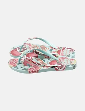 Havaianas Chancla turquesa estampado tropical