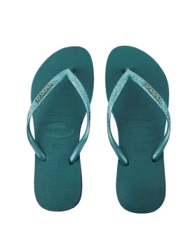 HAVAIANAS - Chanclas verde pantanal Slim Sparkle Me FC Mujer