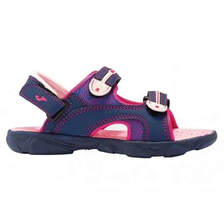 Joma Sandalia Ocean Jr. Niña Con Velcros Marino-Fuxia.Joma