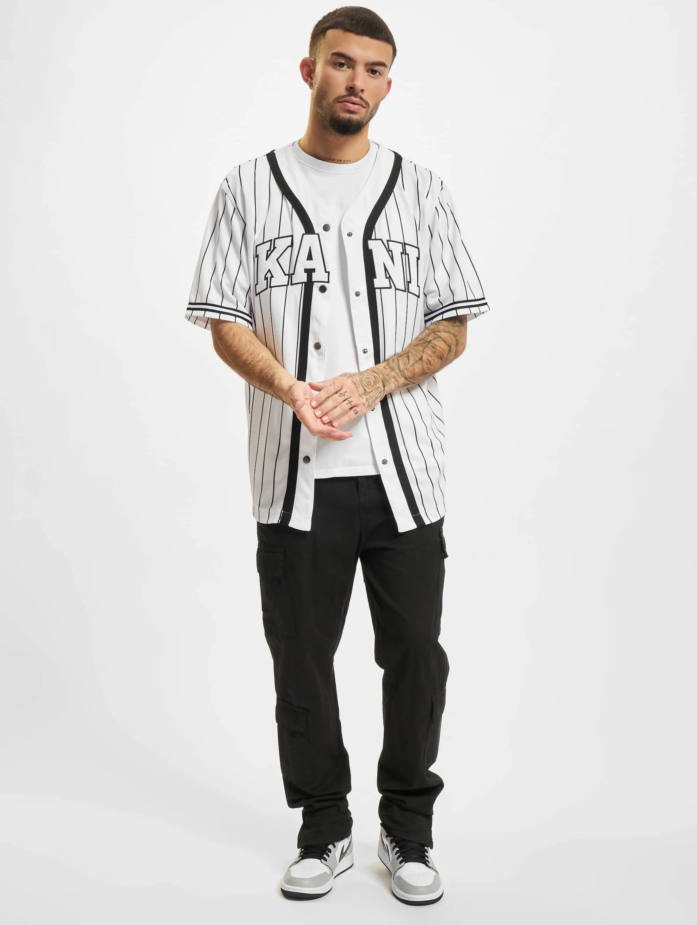 Karl Kani Karl Kani Serif Pinstripe Baseball Shirt