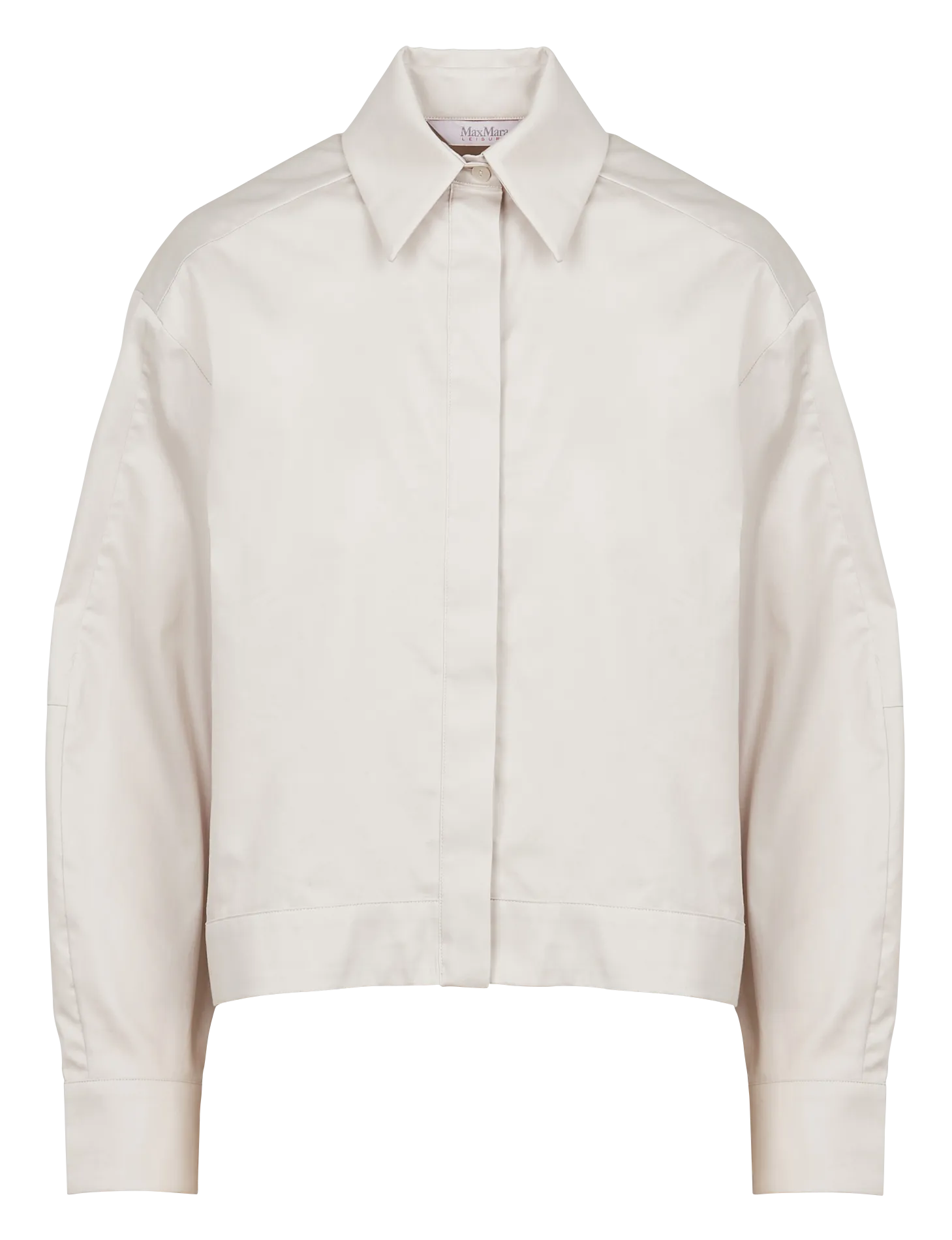 MAX MARA LEISURE DANDY - Camisa corta de algodón satinada en gris