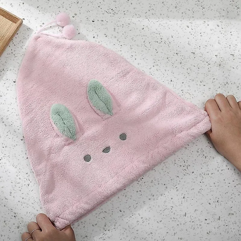 Microfiber Solid Soft Dry Hair Hat Cute Rabbit Towel Women Shower Wear on Head Towels Home Textile Towel Bath Wearable Towel