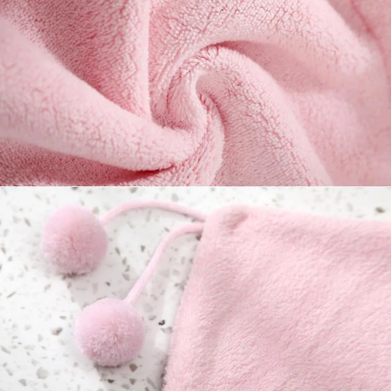 Microfiber Solid Soft Dry Hair Hat Cute Rabbit Towel Women Shower Wear on Head Towels Home Textile Towel Bath Wearable Towel