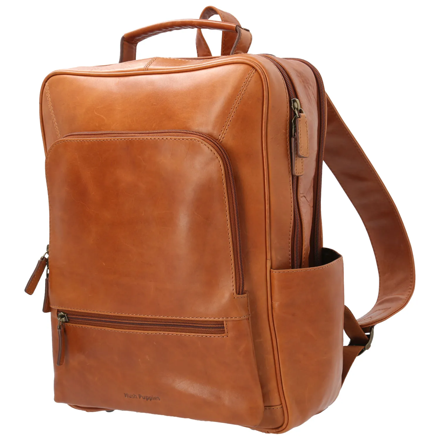 Mochila Cuero Hombre Om Ellis Back Café Hush Puppies