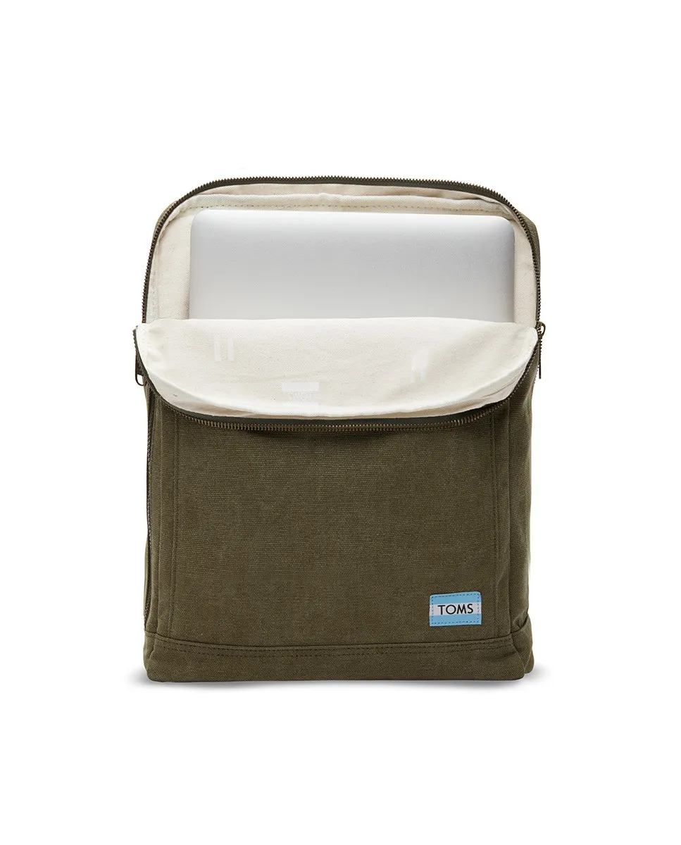 Mochila lona verde oliva