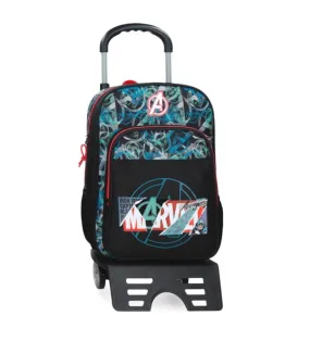 Mochila Marvel Shield 38 cm con carro negro