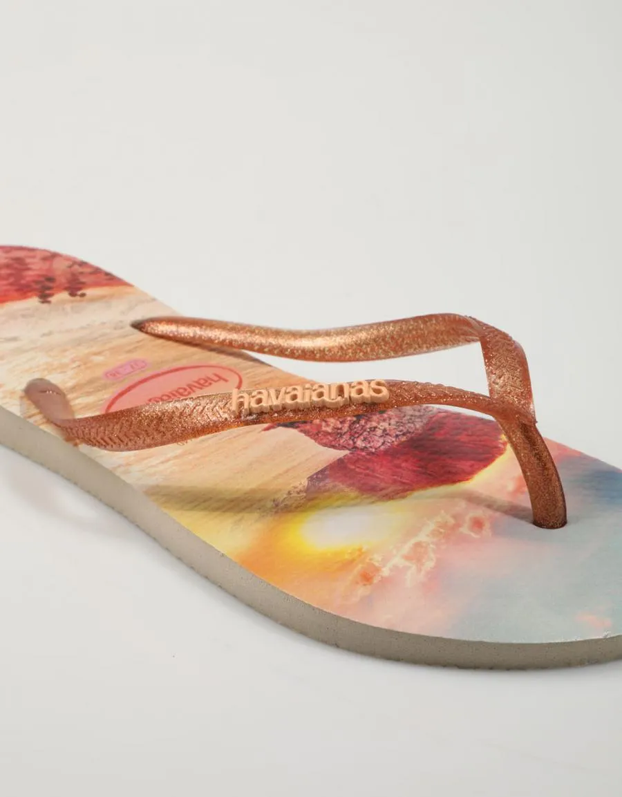  nu pieds HAVAIANAS Slim en Beige 79271