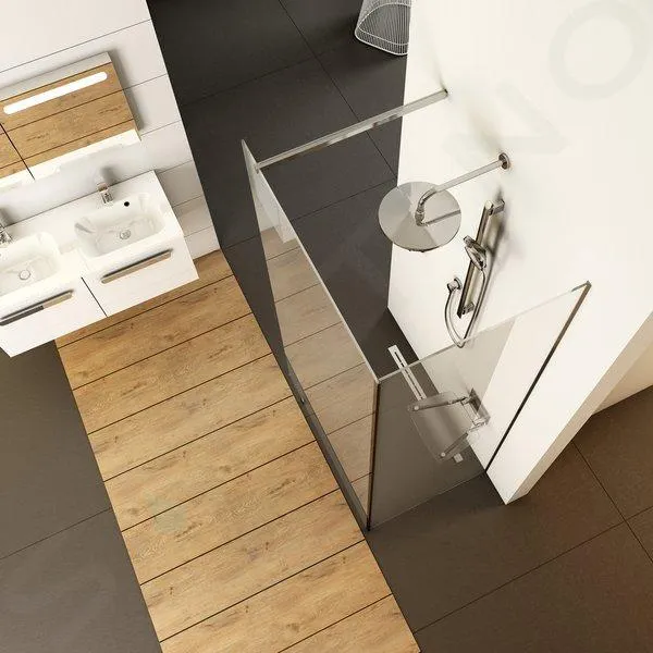 Ravak Walk-In - Cabina de ducha Walk-in Corner 110/80, 110x80 cm, aluminio brillante/vidrio transparente GW1CD4C00Z1