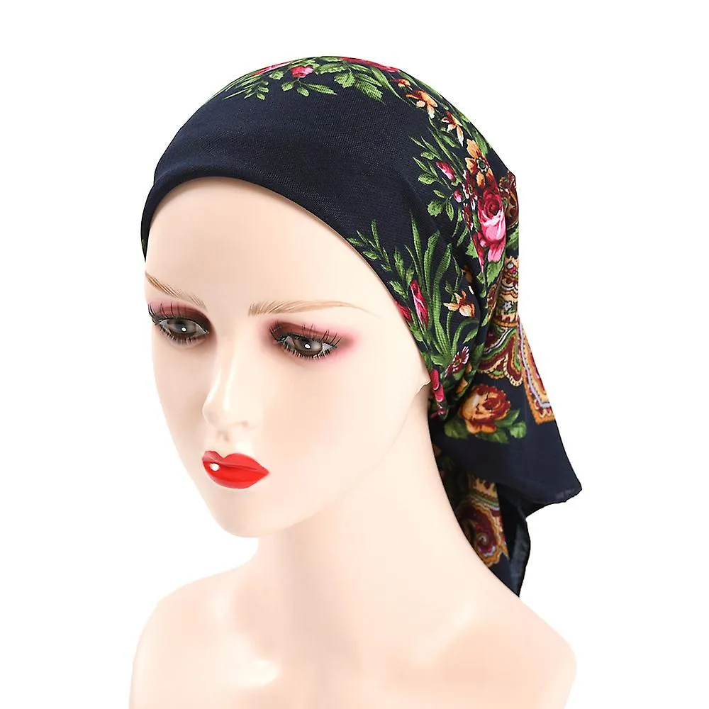 Russian Scarf Ukraine Handkerchief Women Head Bands Square 80x80cm Ethnic Floral Pattern Flower Neck Head Scarf Hijab Hood Scarf