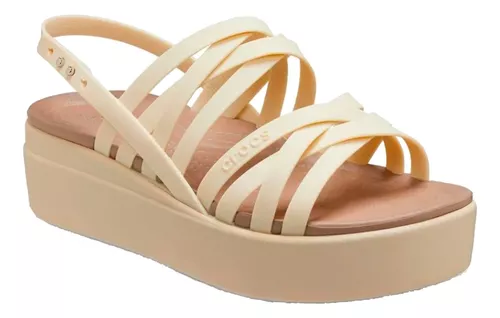 Sandalia Crocs Mujer Brooklyn Strappy Low Bone Empo2000