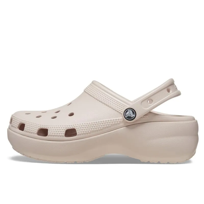 Sandalias Planas Crocs Classic Platform Clog W Mujer Rosa