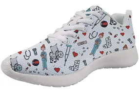 Showudesigns Nurse Print White - Zapatilla de enfermera