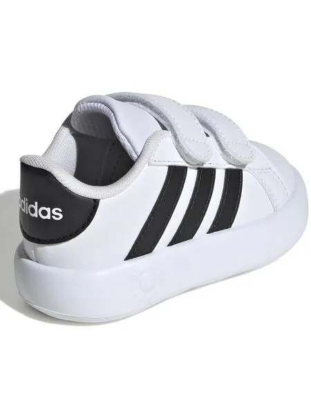 Zapatilla Adidas Grand Court Blanco Negro Bebe