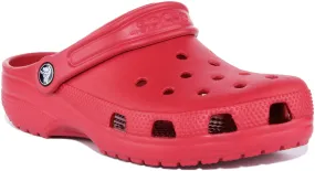 Zoccoli con Plateau Classici in Gomma per Bambini Crocs Classic Junior in Rosso