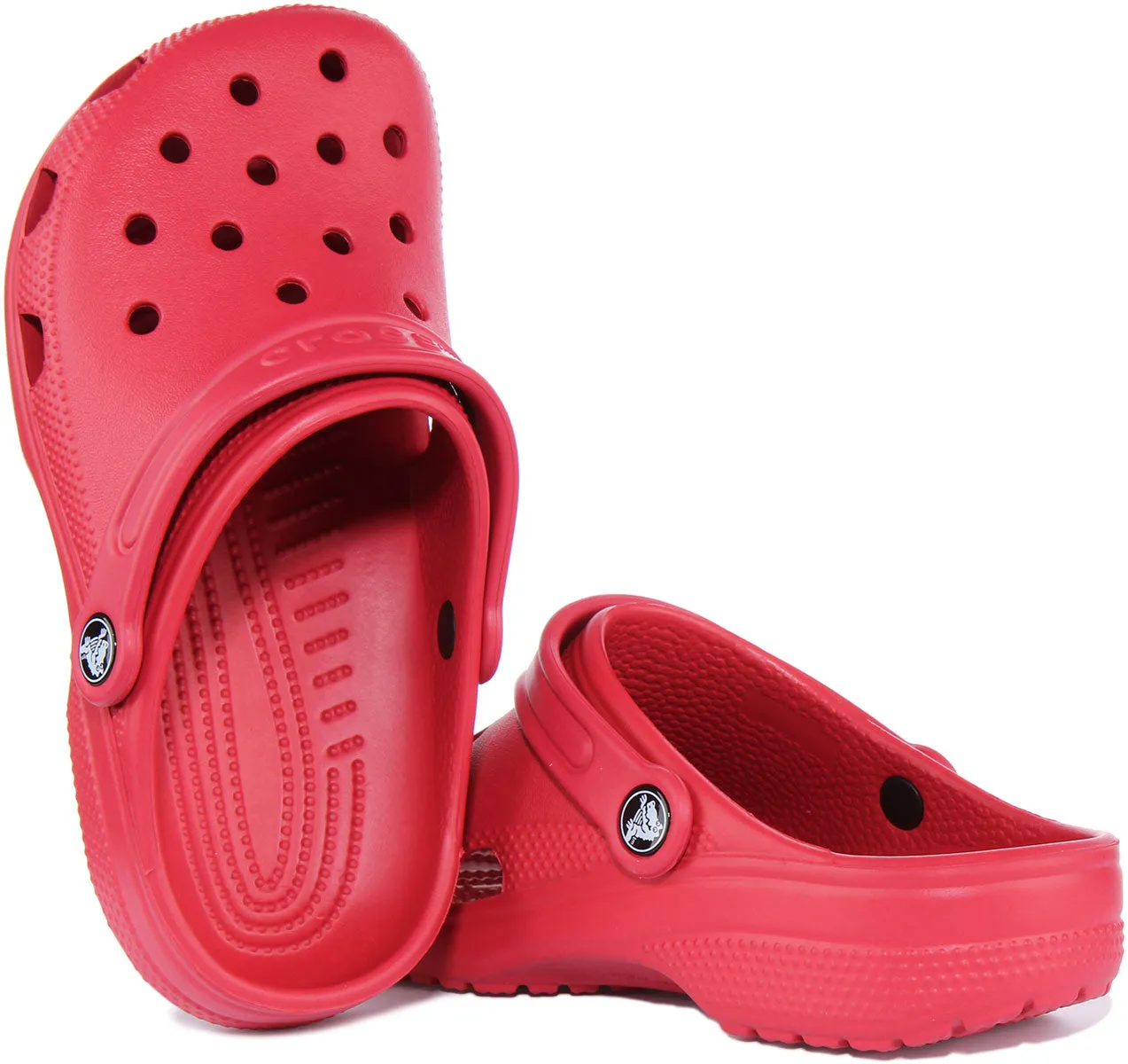 Zoccoli con Plateau Classici in Gomma per Bambini Crocs Classic Junior in Rosso