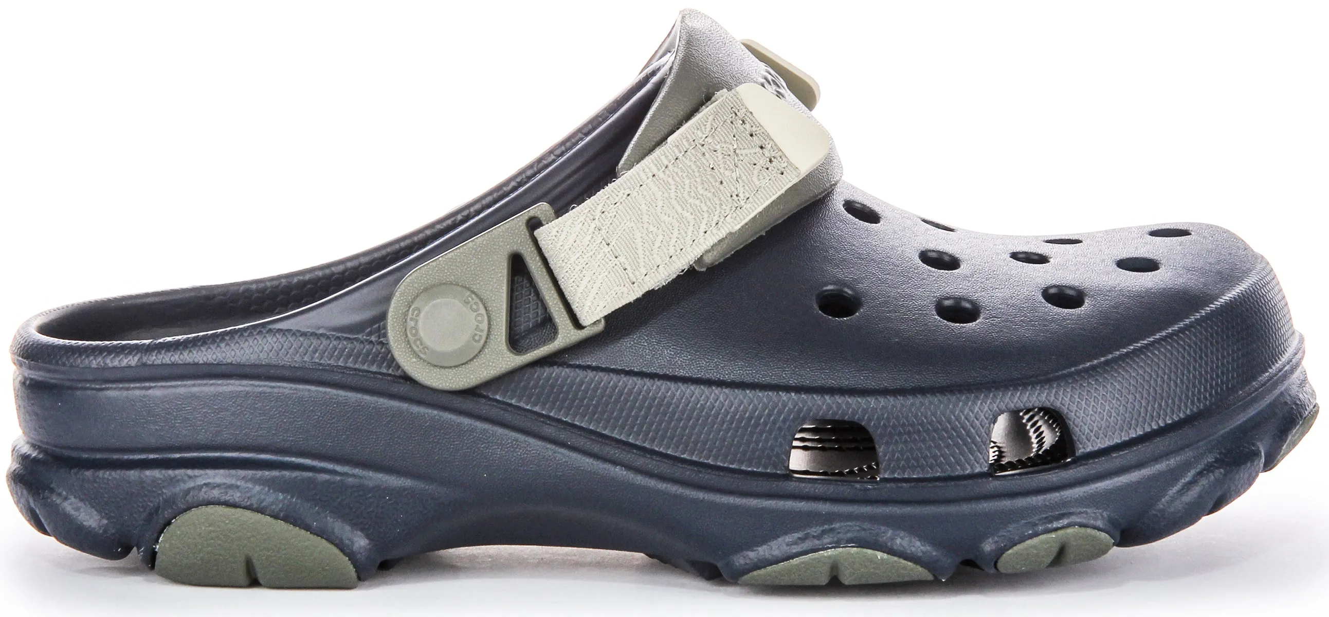 Zoccoli da Donna Crocs All Terrain con Cinturino Tacco in Tessuto in Blu Navy